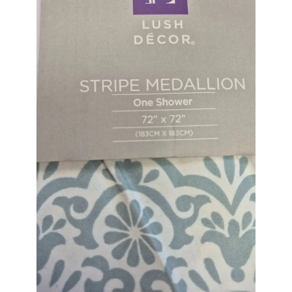 Lush Décor Stripe Medallion Shower Curtain 72